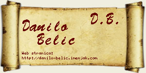 Danilo Belić vizit kartica